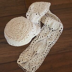 Elegant Cream Lace Scarf